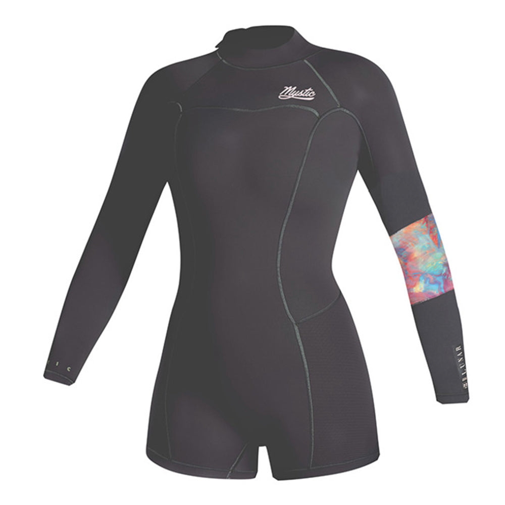 Mystic Lunar Longarm Shorty 2/2mm Wetsuit Back Zip Women Grey
