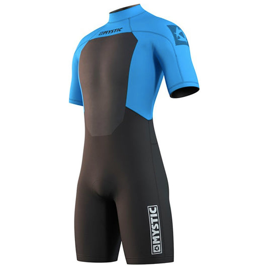 Mystic Brand Shorty 3/2mm Back Zip Wetsuit Global Blue